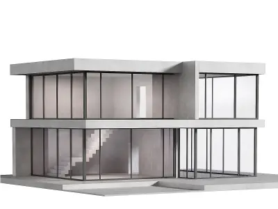 Modern Concrete House  3D model purchase