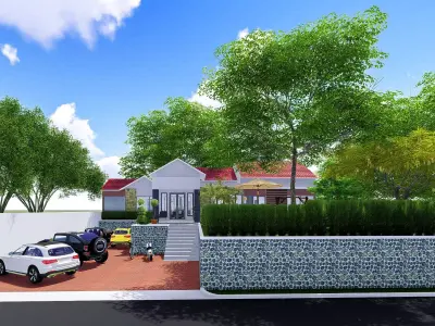 exterior and interior house design 3D model
