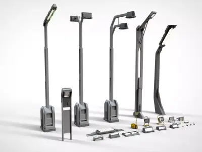 sci fi lighting 3 3D model