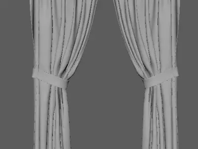 Curtain checkered 3D model