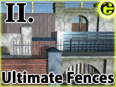 Ultimate Fence Package 2 Low-poly 3D model