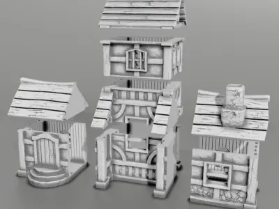 medieval house 3D print model