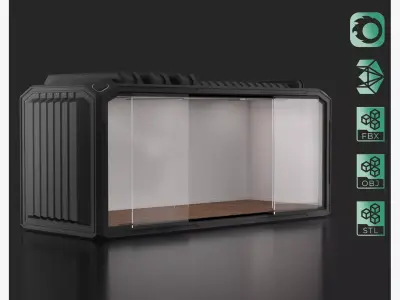 Sci Fi Concept Animated Container with interior 3D model