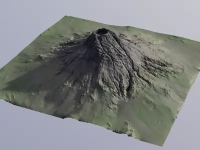 Volcanic landscape terrain model 3D model