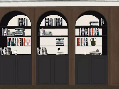 Retro   style bookcase 3D model