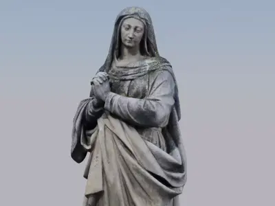 france monumental heritage  statue lowpoly obj mtl Low-poly 3D model