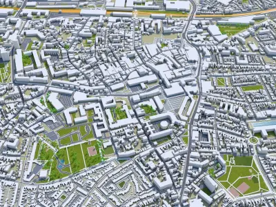 Tilburg Netherlands 50km Low-poly 3D model