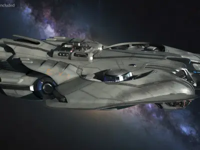  Futuristic Spaceship Transporter Rigged for Maya 