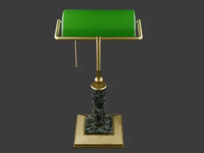 Banker table lamp Low-poly 3D model