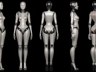 SCI - FI ROBOT WOMAN RIGGED BASIC EDITION 3D model