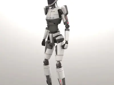 Police Bot LP Rigged Low-poly 3D model