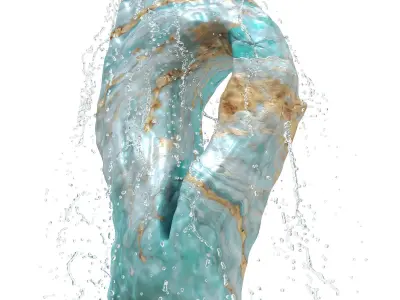 Argentine Aquamarine Onyx Stone Fountain 3D model