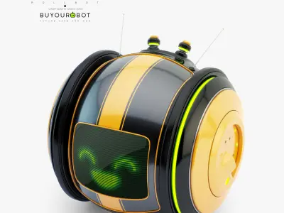 Cute rolling bot toy V 3D model