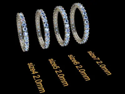 Diamond Infinity Wedding Band or Fashion Band Mix Size 4 5 6 7 3D print model