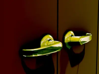 Fancy Colorfull  Modern Door with Glass and  Wire  3D model