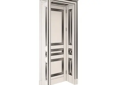 Classic Door white with patina 3D model