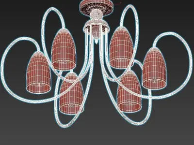 ambrella gold ceiling light fixture 3D model