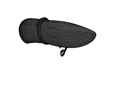 Decorative Hunting Tusk with Rope Low-poly 3D model