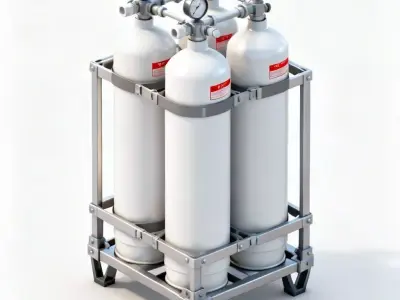 Sci-Fi Compressed Gas Storage 3D Model Low-poly 3D model