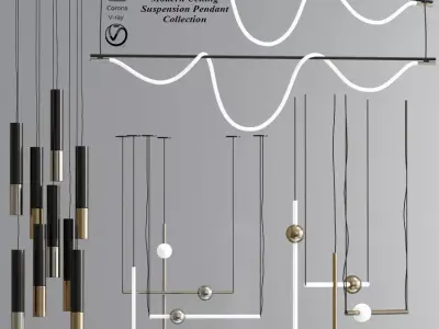 Modern Ceiling Suspension Pendant Collection 3D model