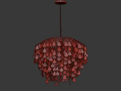 Teardrops Capiz Chandelier 3D model