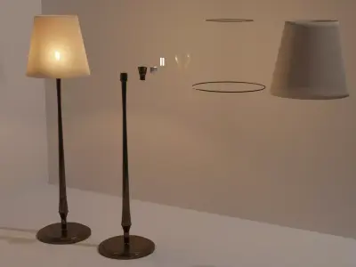 Floor Lamp With Shade Modified With Prodecurals in Blender Free 3D model