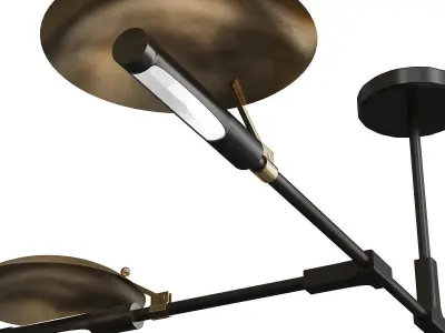 Aventura three - light brass ceiling fixture 3D model