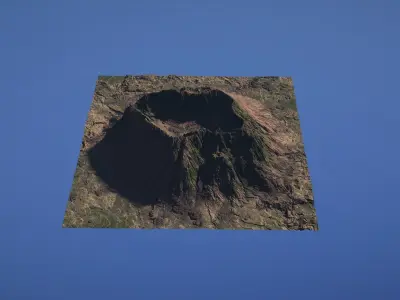 Landscape Environment Volcano Snow 39 Low-poly 3D model
