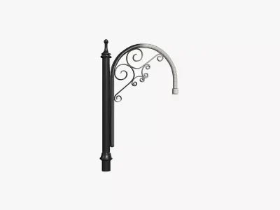Post-Arm-8 wrought iron gate post 3D model