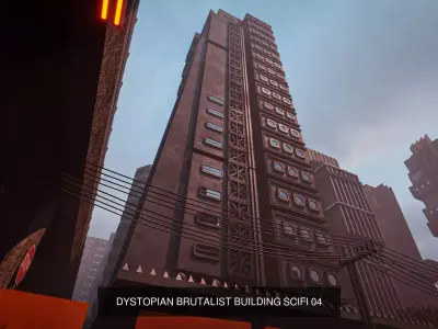 DYSTOPIAN BRUTALIST CITY DEMO FILE AND ALL ASSETS 3D Model Pack