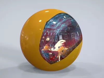 Cycle orange ball with hole in it 3D model