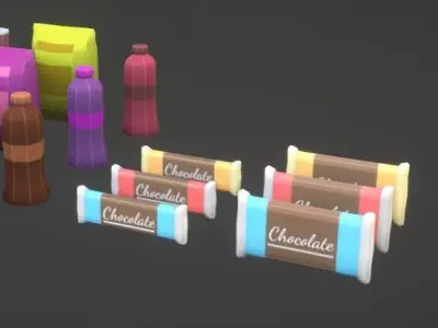 Street Props Low-poly 3D model