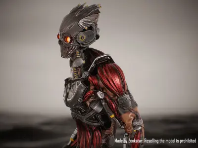 Game-Ready Horror Robot Low-poly 3D model