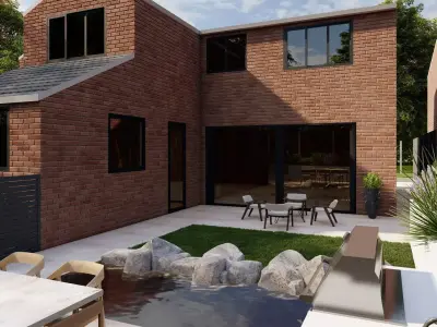 Garden Landscape 3D Model - SketchUp and Lumion Scene  3D model