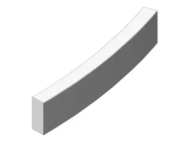 Concrete Curb Radius 3 m Outer 100 20 8 3D model