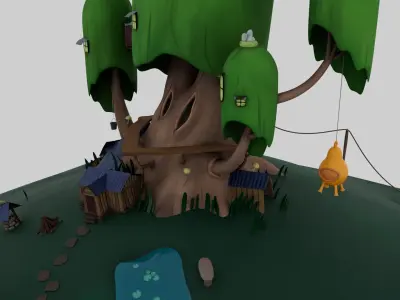 Treehouse Stylized 3D Model Inspired by Adventure Time 3D model
