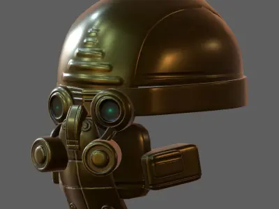 Gas mask helmet 3d model scifi Low-poly  3D model