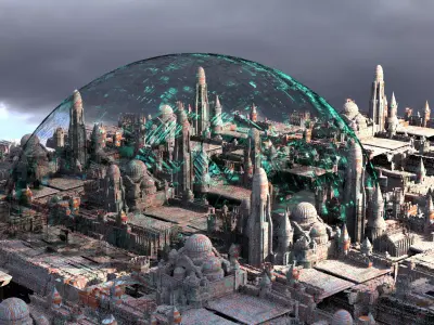 Sci fi city Energy Barrier 3D model