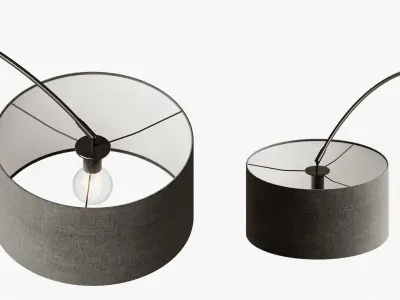 Floor Lamp Faro Papua Black and White 3D model