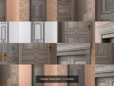 Classic wood door 3D Model Pack