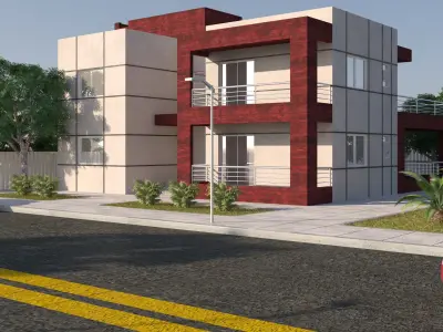 Modern Exterior Villa 3D Model 3D model