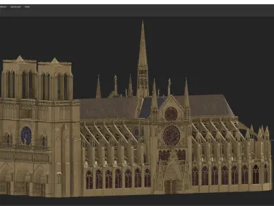 Notre-Dame de Paris Cathedral 3D model