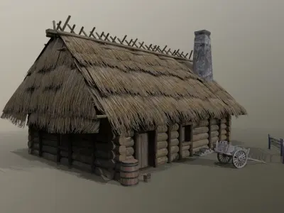 Medieval Cottage Low-poly 3D model buy