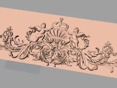 European furniture 3D relief models for CNC wood engraving E175 3D model