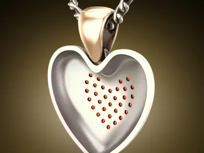 Heart in Heart Pendant 3D print model