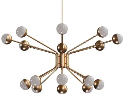  Possini Euro Aries 30 W Soft Gold 16-Light LED Chandelier 3D model