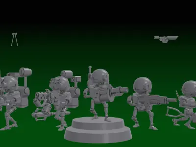 GUARD SERVOCORES - ASSISTANT DROID SQUAD -MONOPOSE- 28mm 3D print model