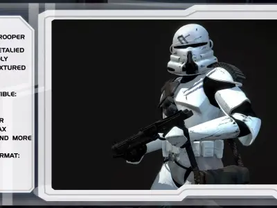 Clone Trooper Phase 2 Airborne Sharpshooter Low-poly 3D model