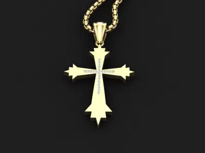 High Cross Pendant Light Gold 18K 3CP033 3D print model