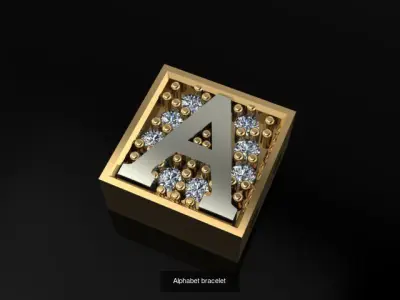alphabet wristband bracelet  3D Model Pack